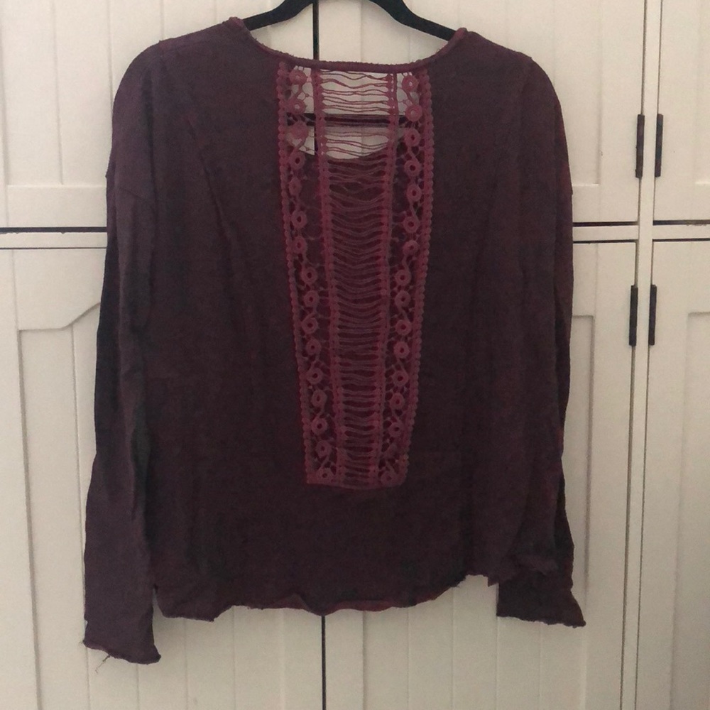 OTHERS FOLLOW PURPLE LONG SLEEVE OPEN BACK